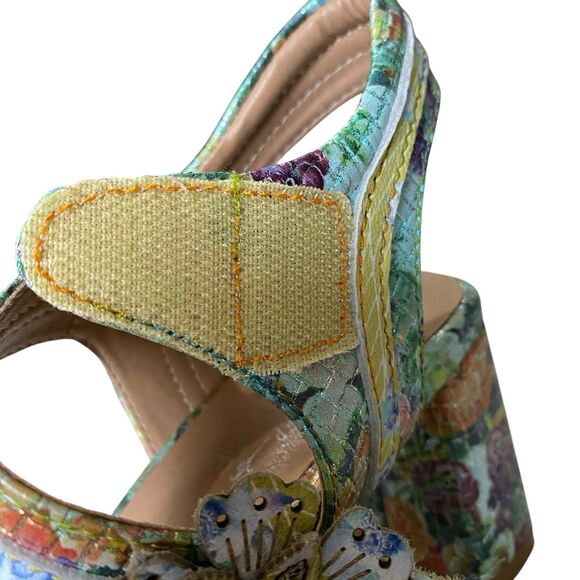 L'Artististe Floral Sandals Boho Spring Step 9.5 10 Block Heel Voguesh - Picture 13 of 15